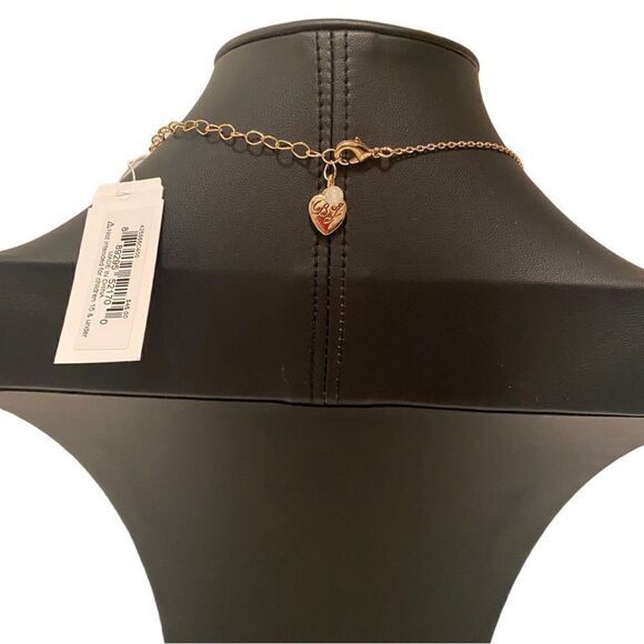 Betsey Johnson Sparkly Blue Crystal & Gold Toned Owl Pendant. - Picture 5 of 7